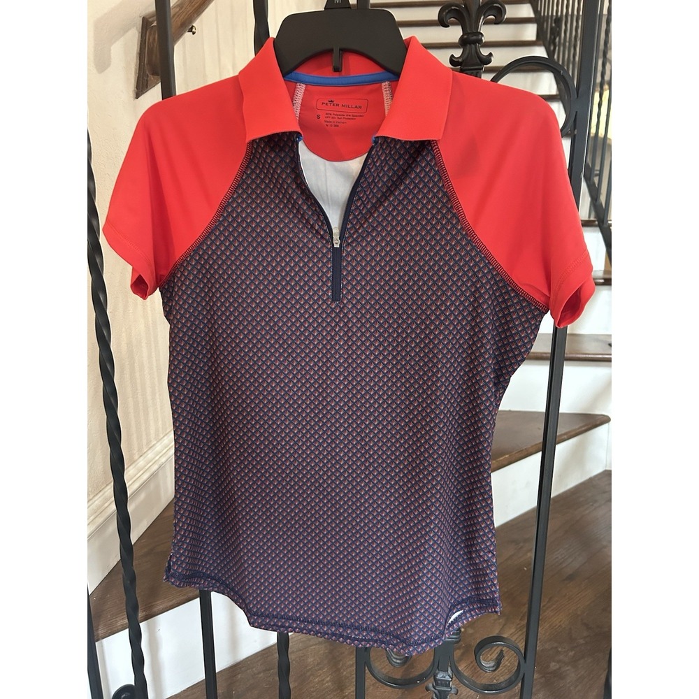 Woman's Size Small Peter Millar Athletic Jersey Polo Cycling 1/4 Zip